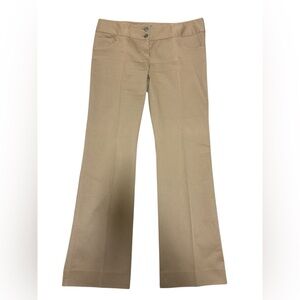 Dolce & Gabbana Flare Cotton Spandex with Gold DG Emblem Khaki Pants